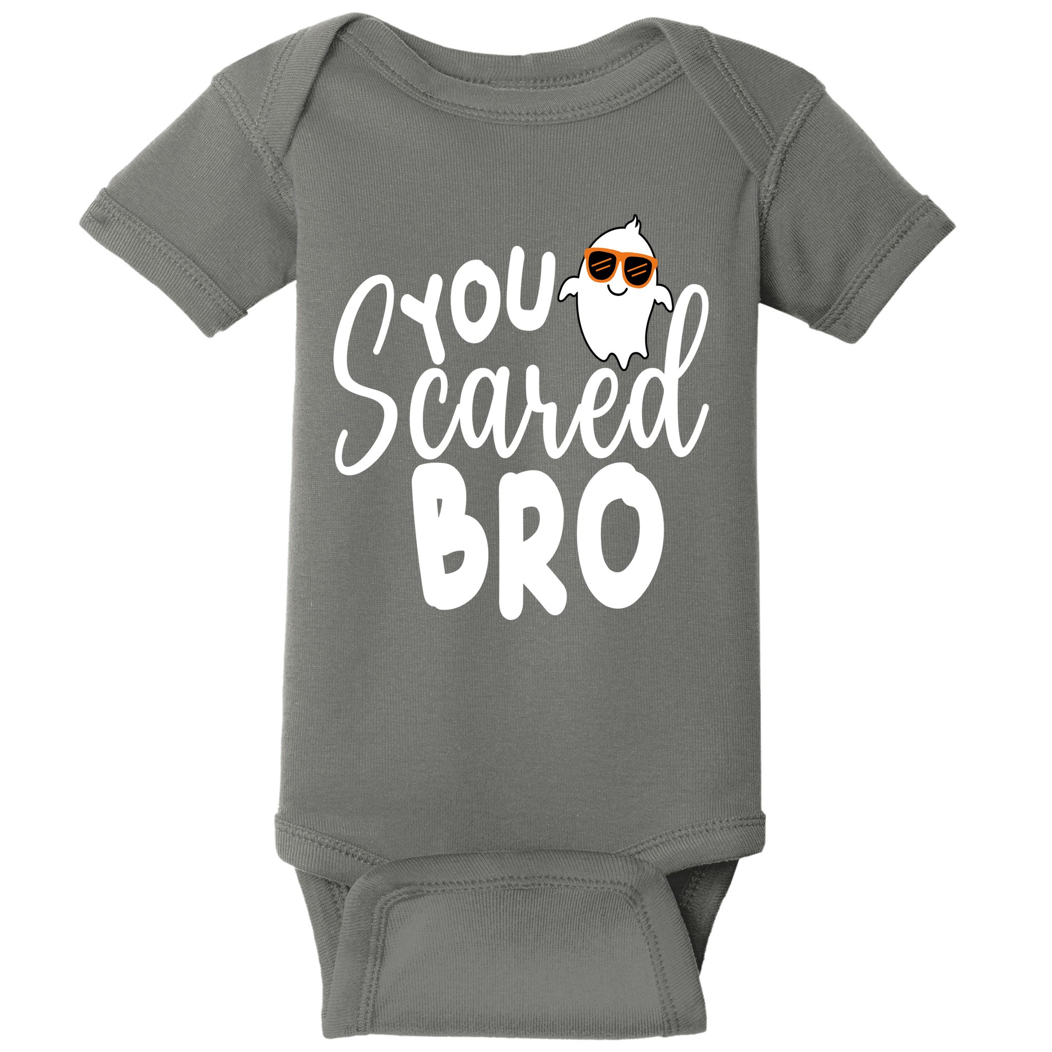 You Scared Bro Funny Halloween Ghost Baby Bodysuit