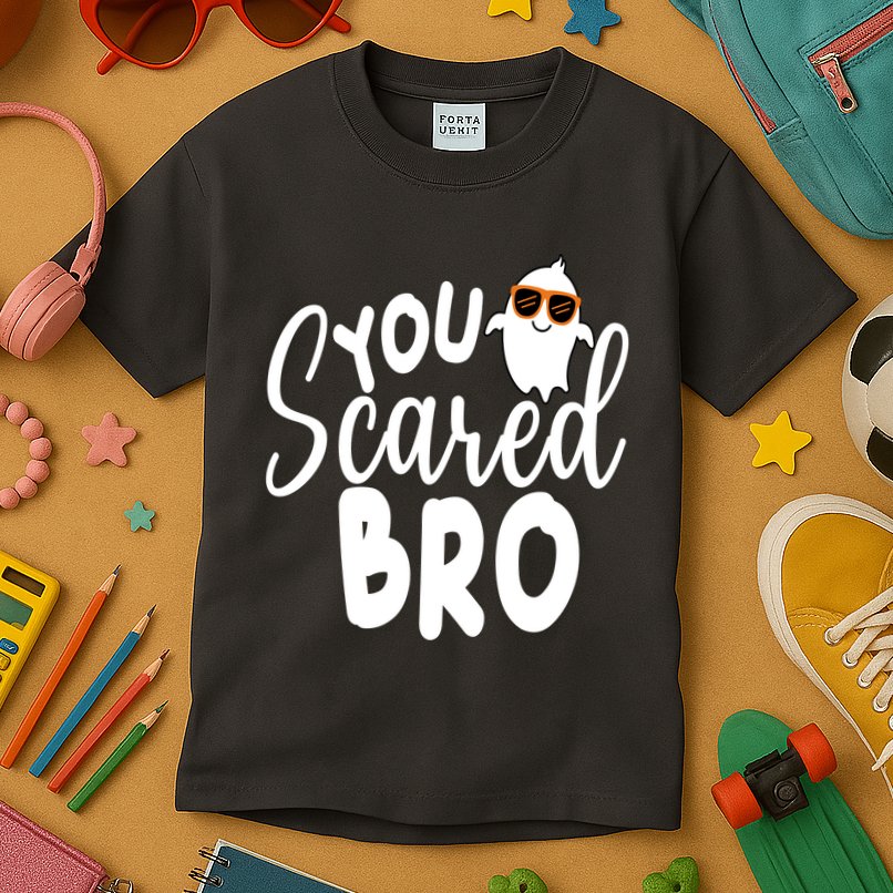 You Scared Bro Funny Halloween Ghost Kids T-Shirt