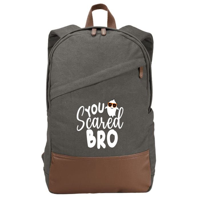 You Scared Bro Funny Halloween Ghost Cotton Canvas Backpack
