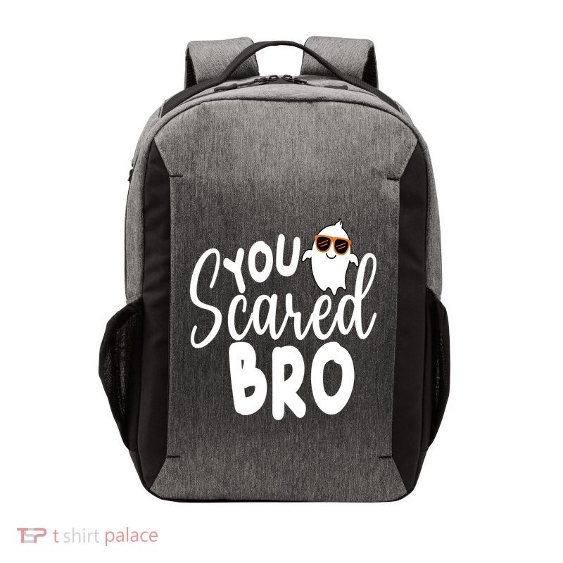 You Scared Bro Funny Halloween Ghost Vector Backpack