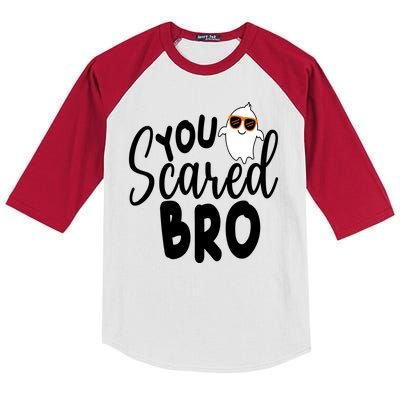 You Scared Bro Funny Halloween Ghost Kids Colorblock Raglan Jersey