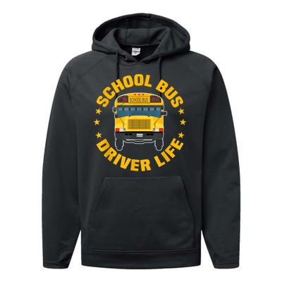 Yellow School Bus Driver Life Performance Fleece Hoodie