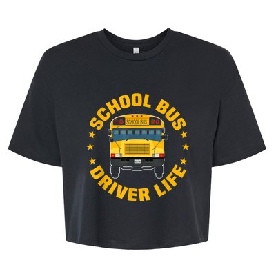 Yellow School Bus Driver Life Bella+Canvas Jersey Crop Tee