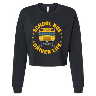 Yellow School Bus Driver Life Cropped Pullover Crew