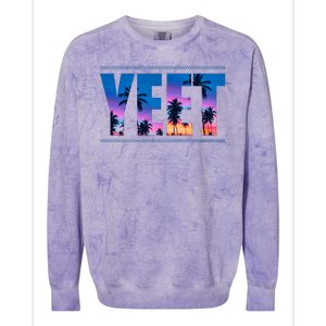 Yeet Sunset Beach Colorblast Crewneck Sweatshirt