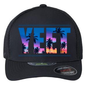 Yeet Sunset Beach Flexfit Unipanel Trucker Cap