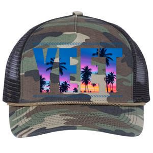 Yeet Sunset Beach Retro Rope Trucker Hat Cap