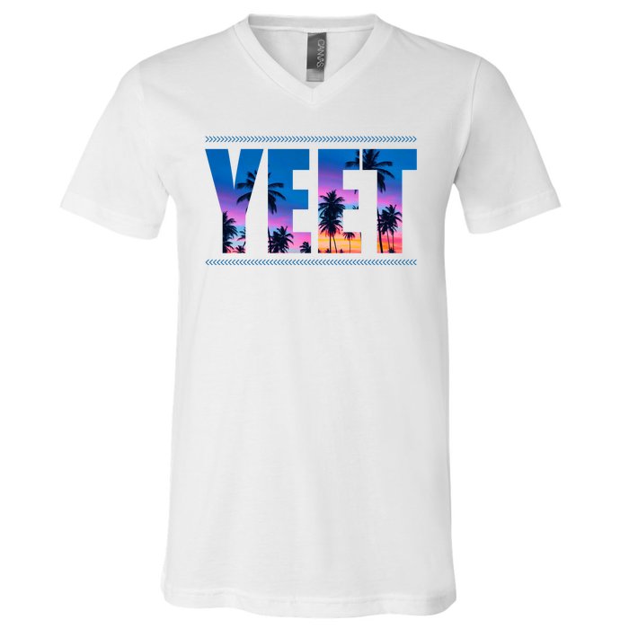 Yeet Sunset Beach V-Neck T-Shirt