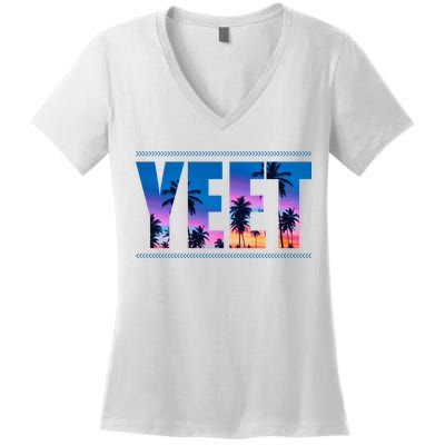 Yeet Sunset Beach Women's V-Neck T-Shirt