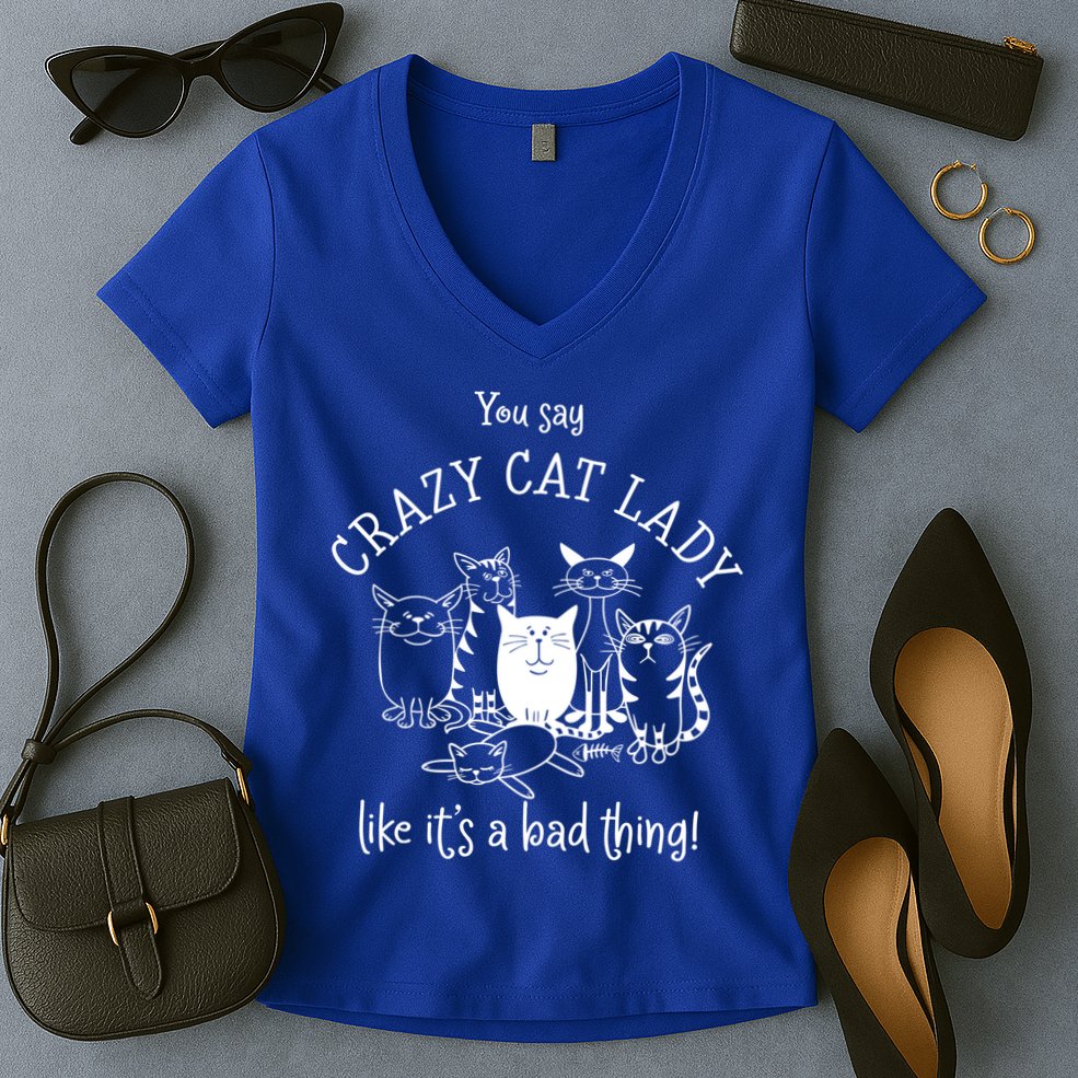 You Say Crazy Cat Lady Like ItS A Bad Thing Meaningful Gift Women's V-Neck T-Shirt