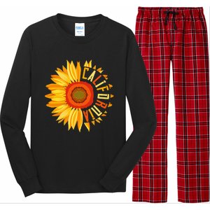 Yellow Sunflower Californian Summer United States California Long Sleeve Pajama Set