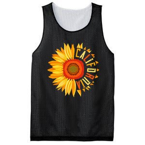 Yellow Sunflower Californian Summer United States California Mesh Reversible Basketball Jersey Tank