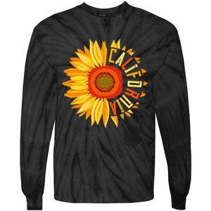 Yellow Sunflower Californian Summer United States California Tie-Dye Long Sleeve Shirt