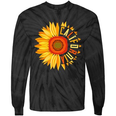 Yellow Sunflower Californian Summer United States California Tie-Dye Long Sleeve Shirt