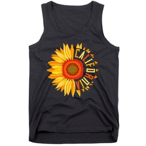 Yellow Sunflower Californian Summer United States California Tank Top