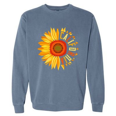 Yellow Sunflower Californian Summer United States California Garment-Dyed Sweatshirt