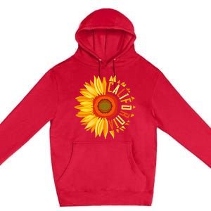 Yellow Sunflower Californian Summer United States California Premium Pullover Hoodie