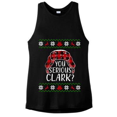 You Serious Cark? Ugly Christmas Sweater Design Ladies PosiCharge Tri-Blend Wicking Tank