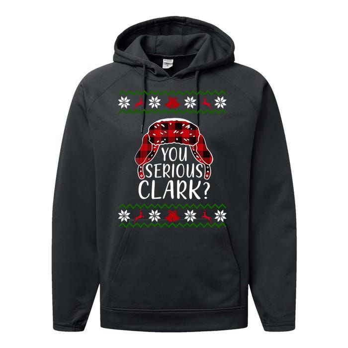 You Serious Cark? Ugly Christmas Sweater Design Performance Fleece Hoodie