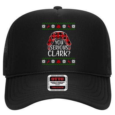 You Serious Cark? Ugly Christmas Sweater Design High Crown Mesh Back Trucker Hat