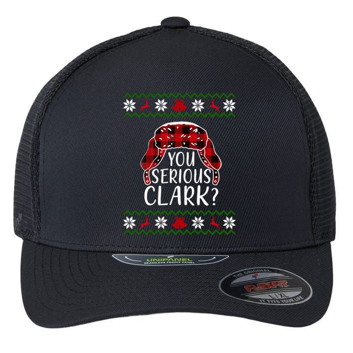 You Serious Cark? Ugly Christmas Sweater Design Flexfit Unipanel Trucker Cap