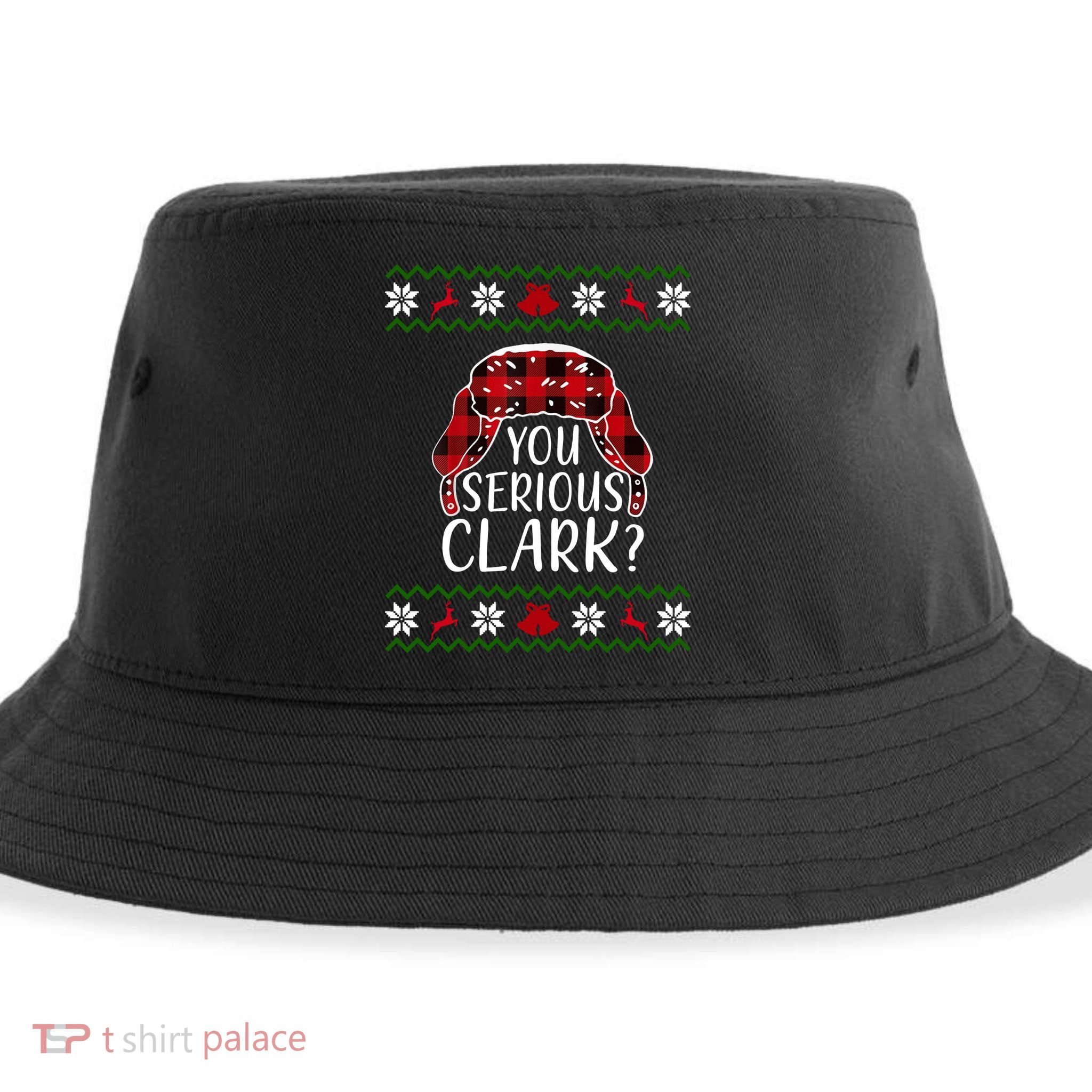 You Serious Cark? Ugly Christmas Sweater Design Sustainable Bucket Hat