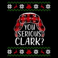 You Serious Cark? Ugly Christmas Sweater Design Button