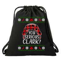 You Serious Cark? Ugly Christmas Sweater Design Drawstring Bag