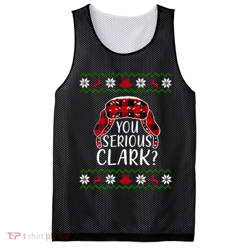 You Serious Cark? Ugly Christmas Sweater Design Mesh Reversible Basketball Jersey Tank