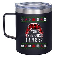 You Serious Cark? Ugly Christmas Sweater Design 12oz Stainless Steel Coffee Mug