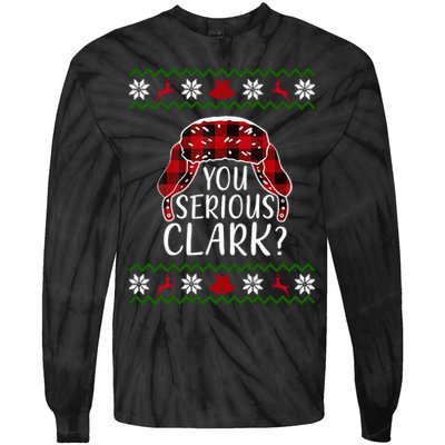 You Serious Cark? Ugly Christmas Sweater Design Tie-Dye Long Sleeve Shirt