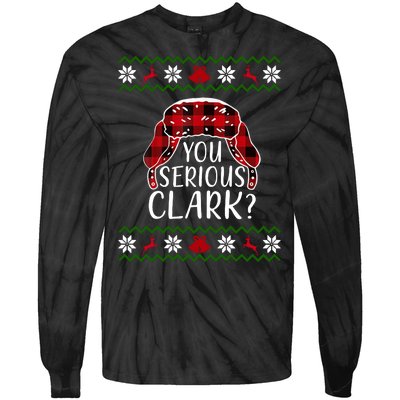 You Serious Cark? Ugly Christmas Sweater Design Tie-Dye Long Sleeve Shirt