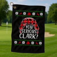 You Serious Cark? Ugly Christmas Sweater Design Golf Towel