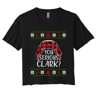 You Serious Cark? Ugly Christmas Sweater Design Crop Top