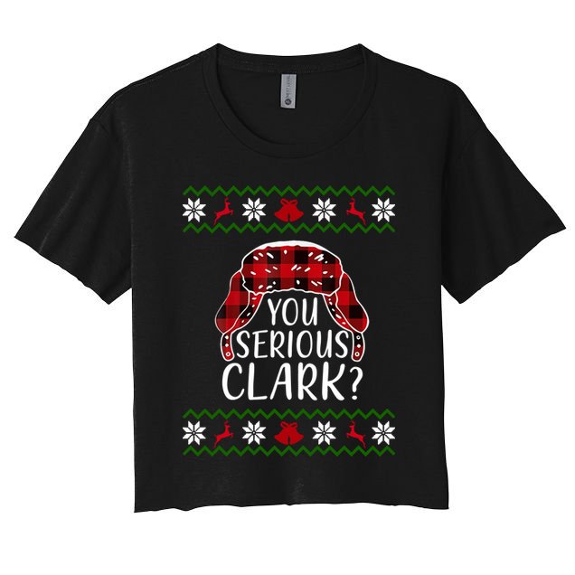 You Serious Cark? Ugly Christmas Sweater Design Crop Top