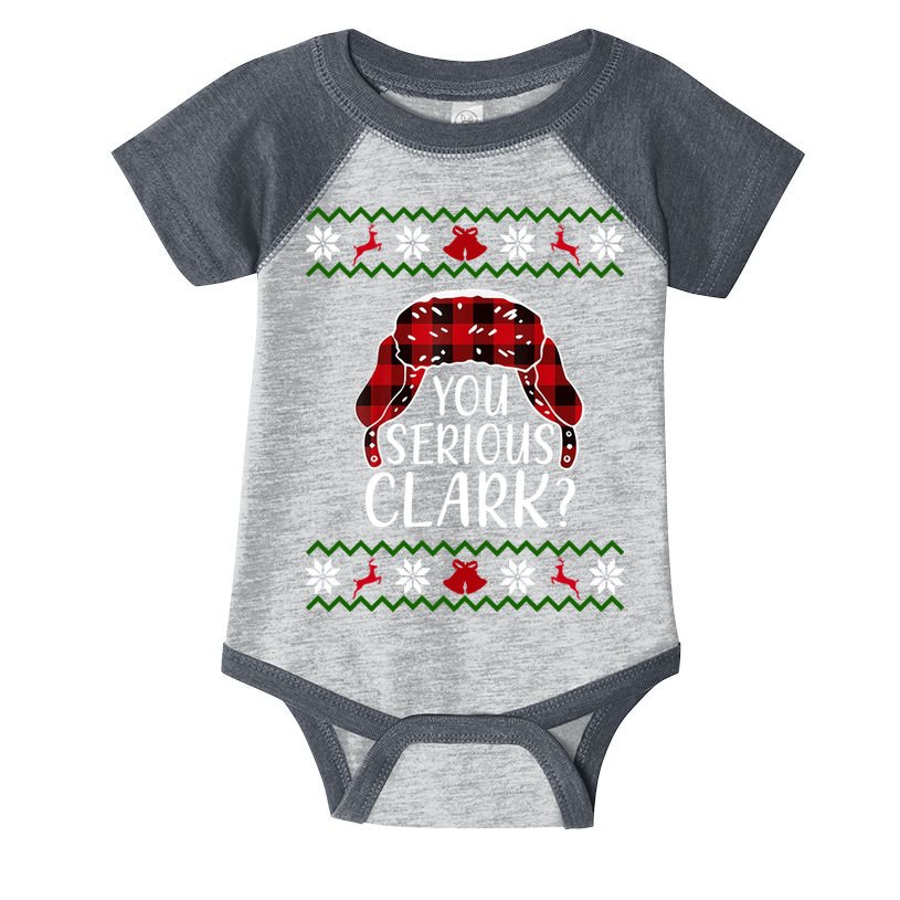 You Serious Cark? Ugly Christmas Sweater Design Infant Baby Jersey Bodysuit
