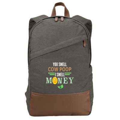 You Smell Cow Poop I Smell Money Farmers Cow Funny Cotton Canvas Backpack