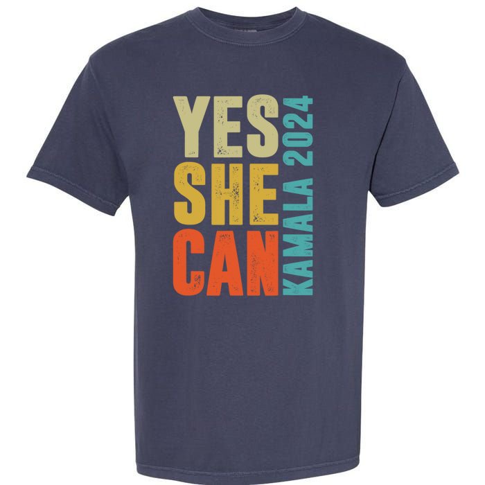 Yes She Can Kamala 2024 Retro Colors Garment-Dyed Heavyweight T-Shirt