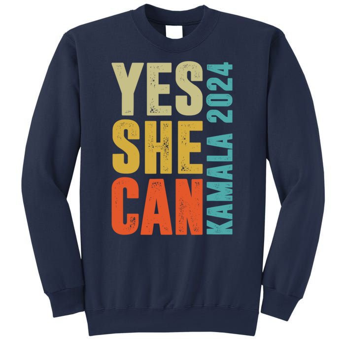 Yes She Can Kamala 2024 Retro Colors Sweatshirt