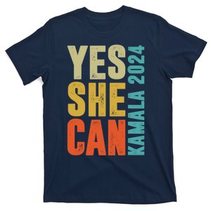 Yes She Can Kamala 2024 Retro Colors T-Shirt