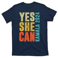 Yes She Can Kamala 2024 Retro Colors T-Shirt