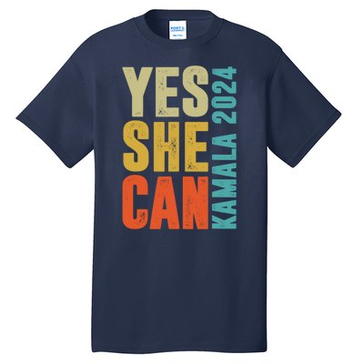 Yes She Can Kamala 2024 Retro Colors Tall T-Shirt