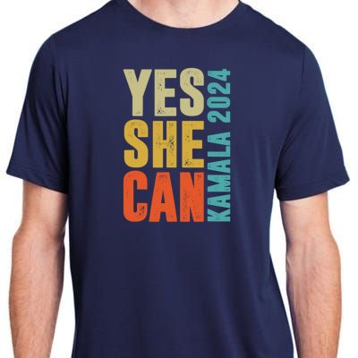 Yes She Can Kamala 2024 Retro Colors Adult ChromaSoft Performance T-Shirt