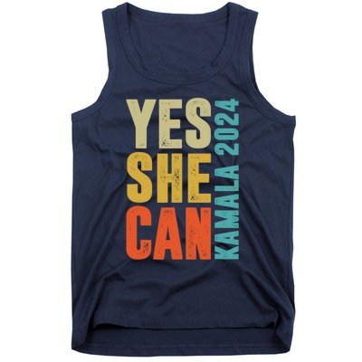 Yes She Can Kamala 2024 Retro Colors Tank Top