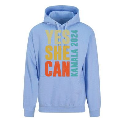 Yes She Can Kamala 2024 Retro Colors Unisex Surf Hoodie