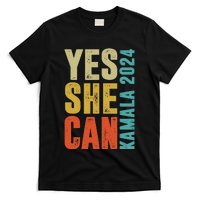 Yes She Can Kamala 2024 Retro Colors T-Shirt