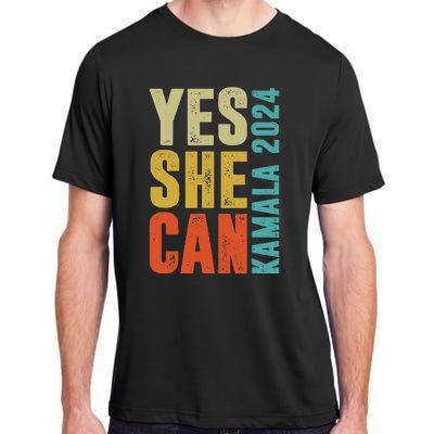 Yes She Can Kamala 2024 Retro Colors Adult ChromaSoft Performance T-Shirt