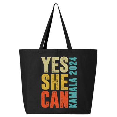 Yes She Can Kamala 2024 Retro Colors 25L Jumbo Tote