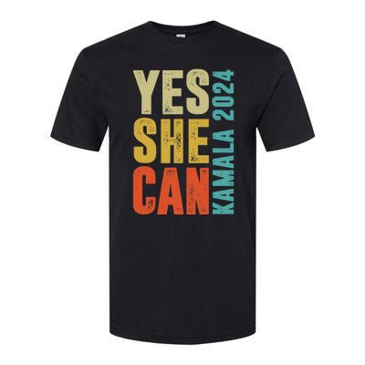 Yes She Can Kamala 2024 Retro Colors Softstyle CVC T-Shirt