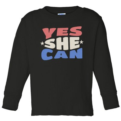 Yes She Can Toddler Long Sleeve Shirt